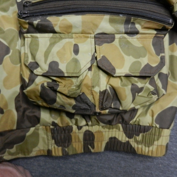 VINTAGE Hodgman Wading Jacket Size XL Duck Frog Camo Nylon Fishing Lakestream - Picture 12 of 16